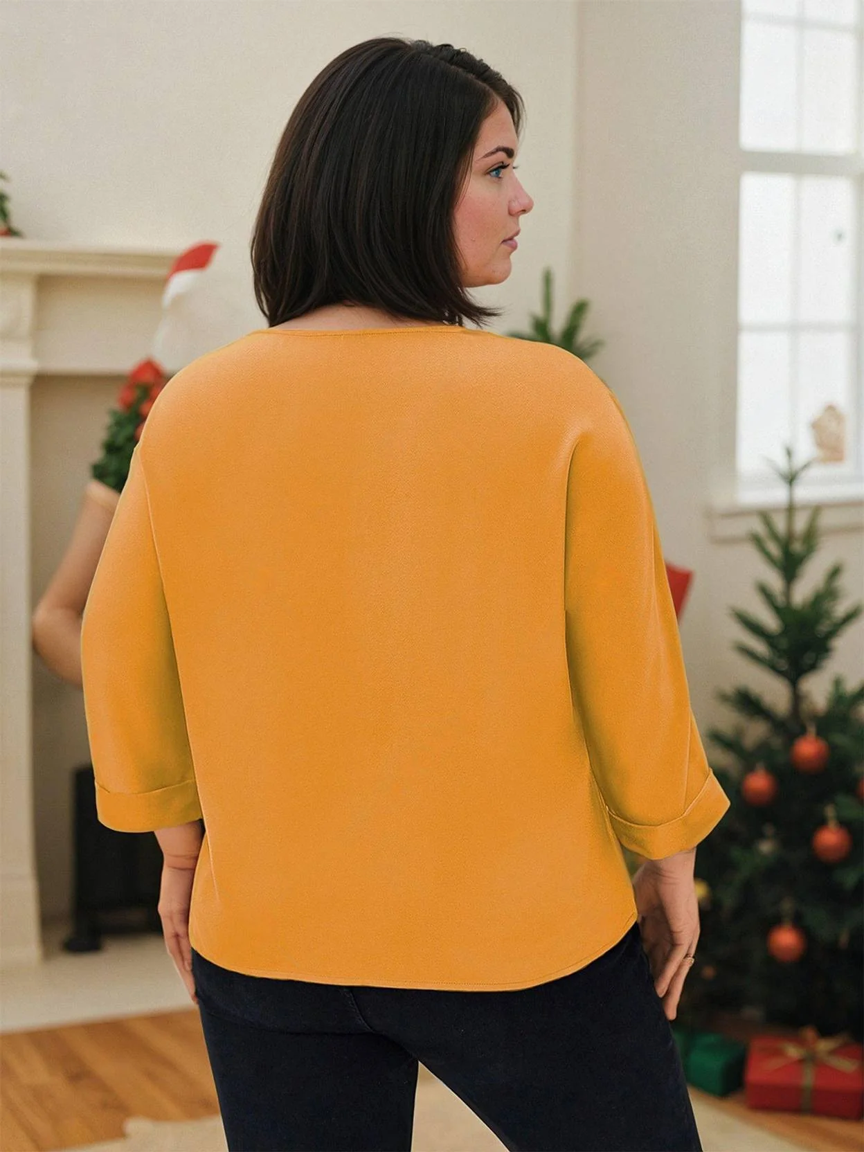 Curvy CLOSET Casual Regular Sleeves Solid Women Yellow Top - Image 4