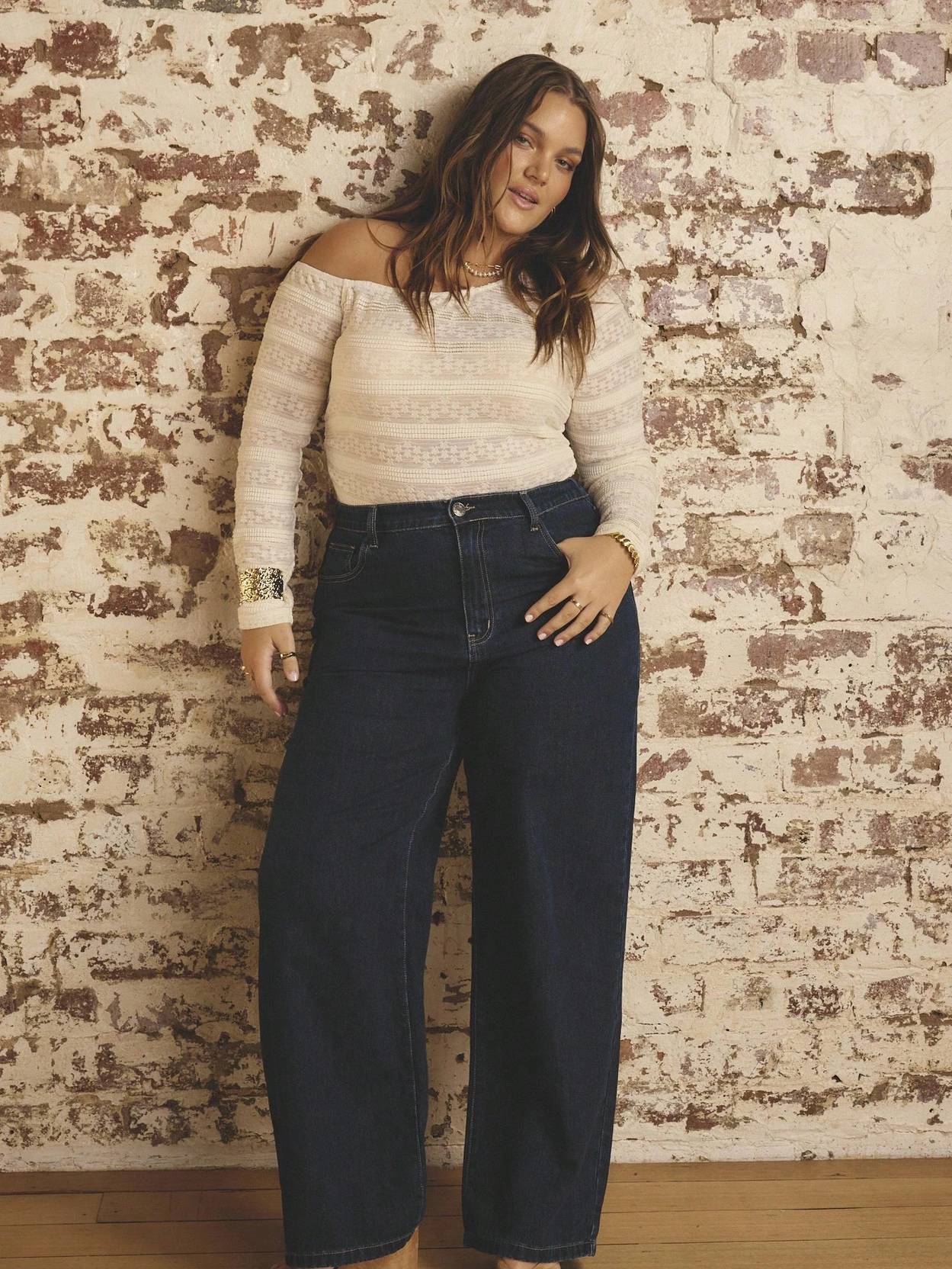 Curvy CLOSET Women Loose Fit High Rise Dark Blue Jeans - Image 5