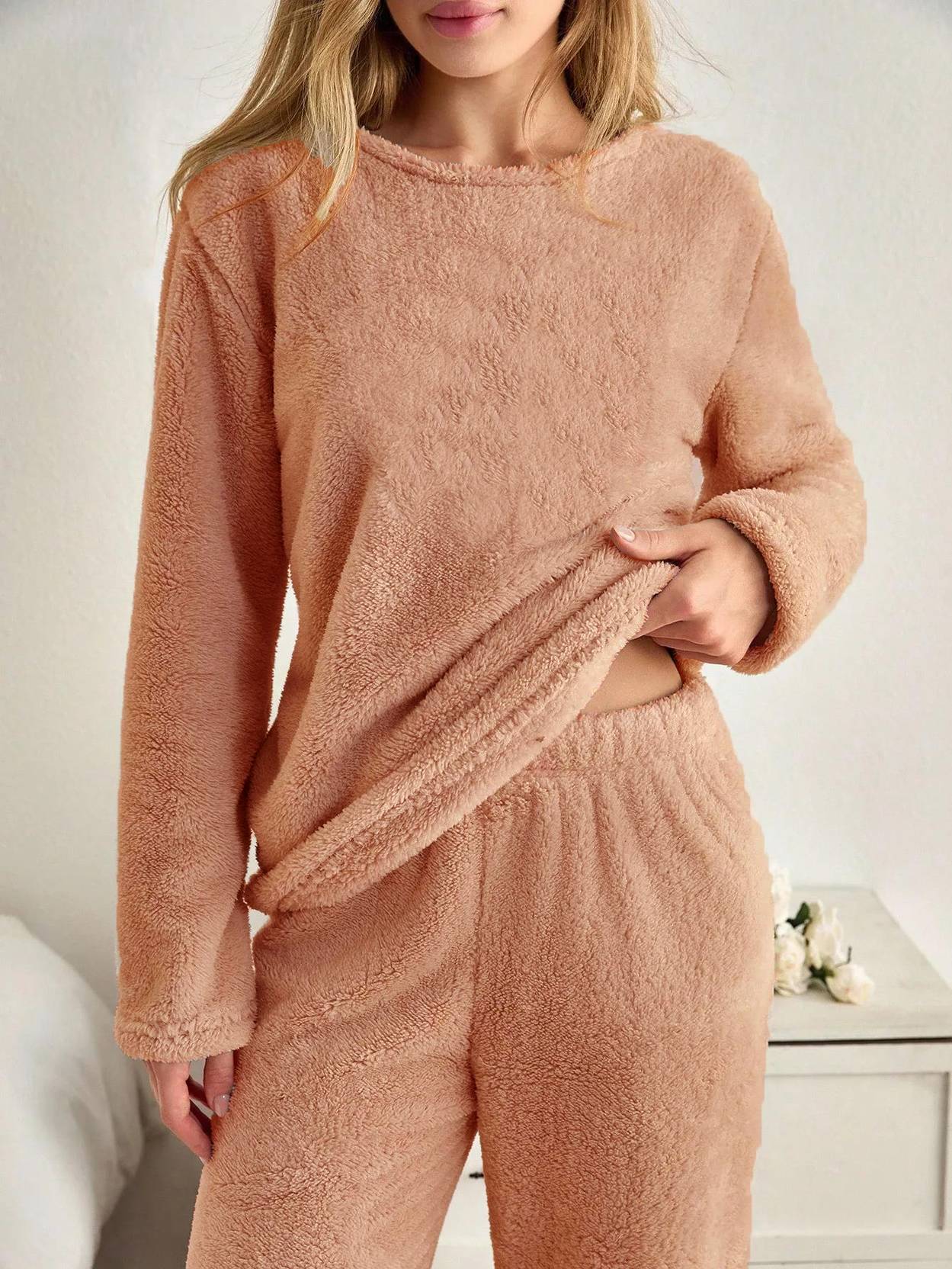 KOTTY  Women Night Suit Set Brown Solid - Image 5