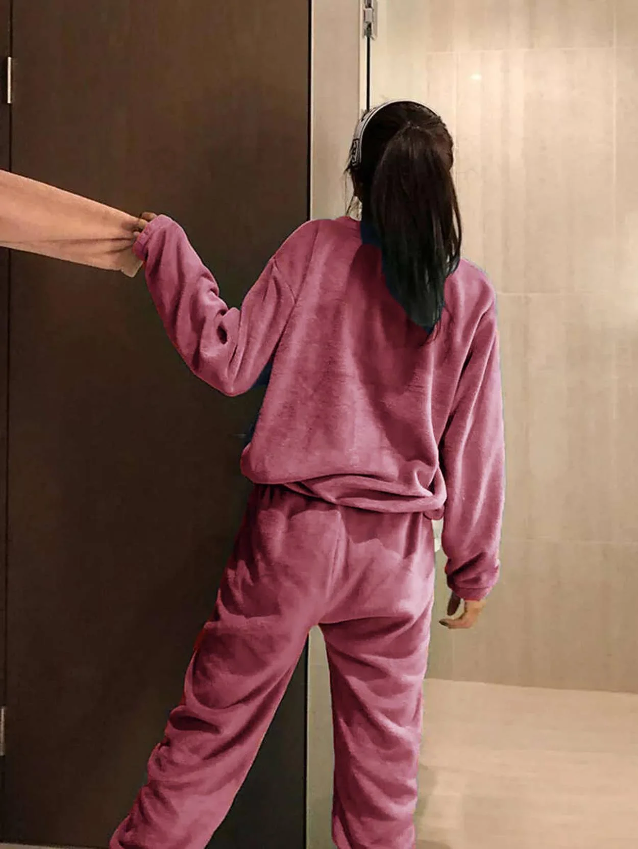 KOTTY  Women Night Suit Set Pink Solid - Image 5