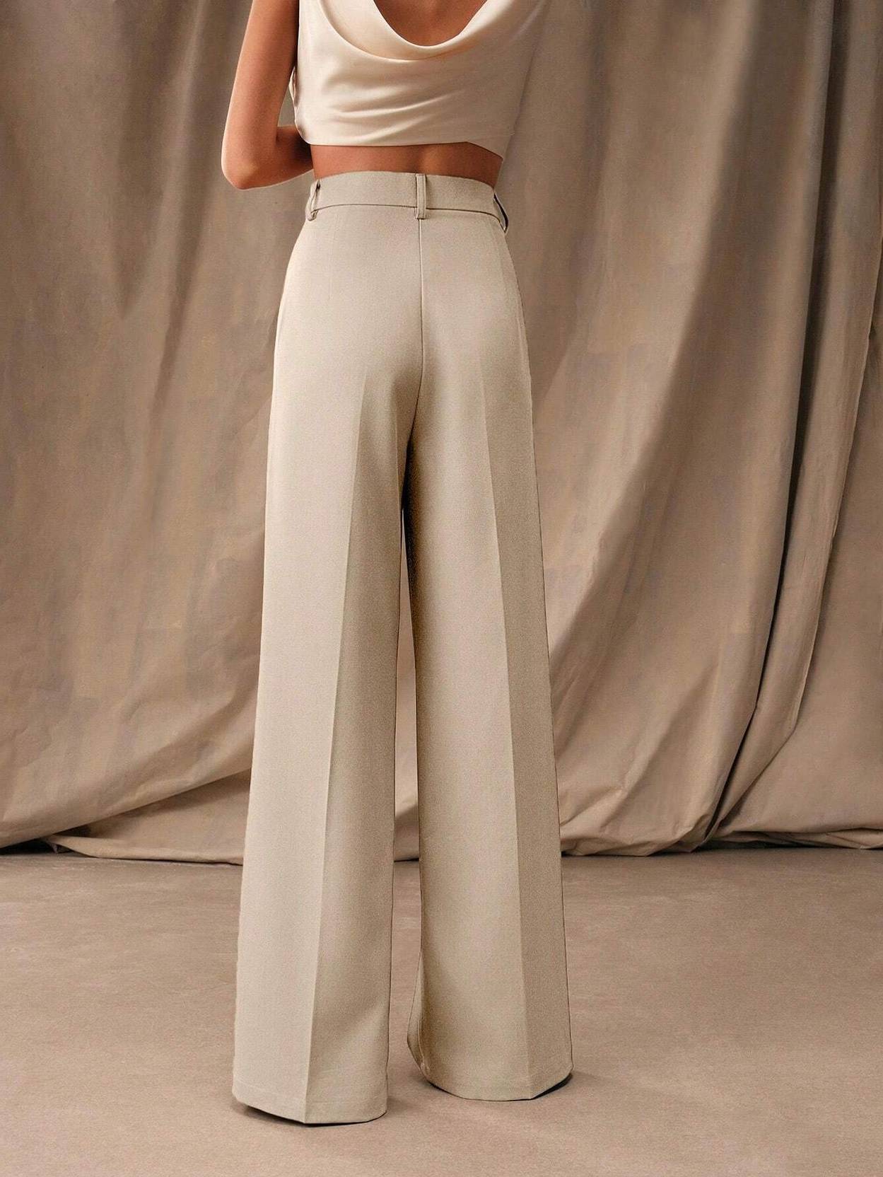 KOTTY Women Relaxed Beige Viscose Rayon Trousers - Image 5