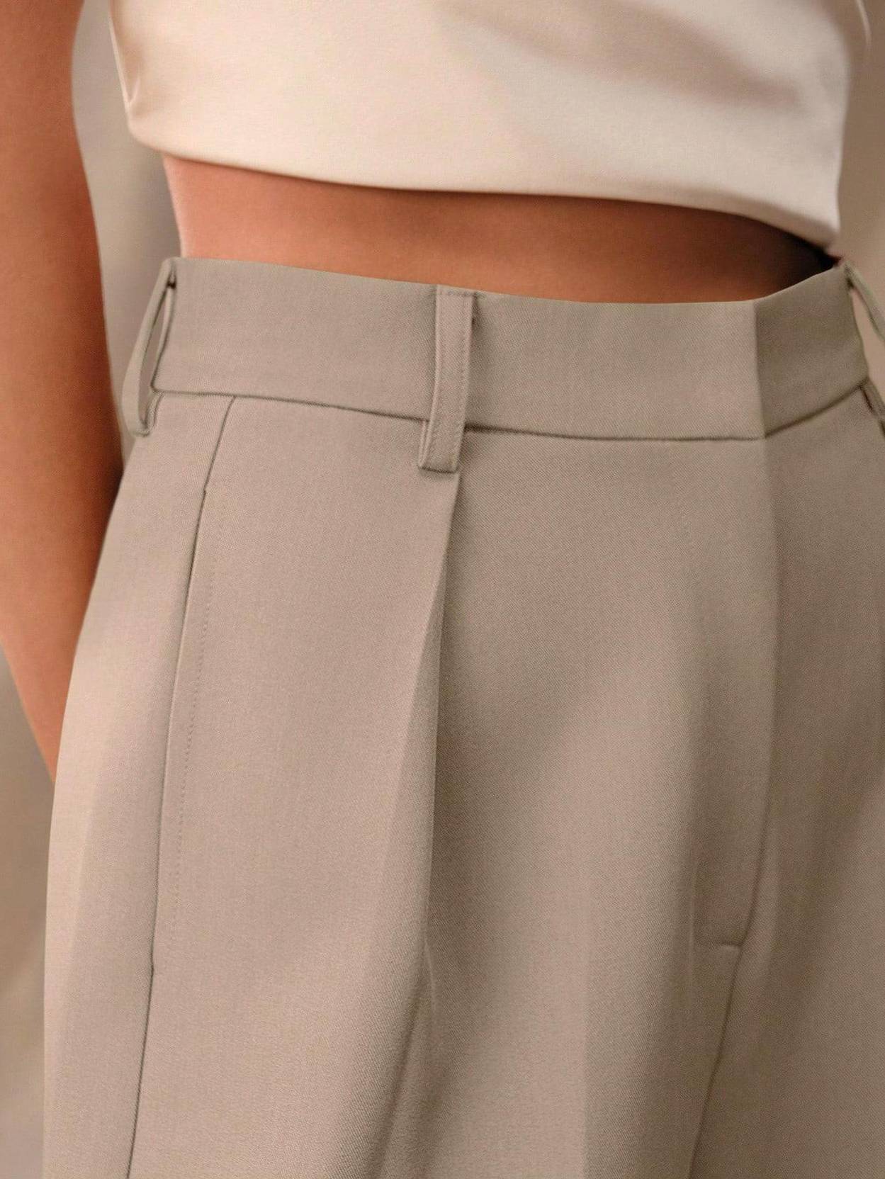 KOTTY Women Relaxed Beige Viscose Rayon Trousers - Image 4