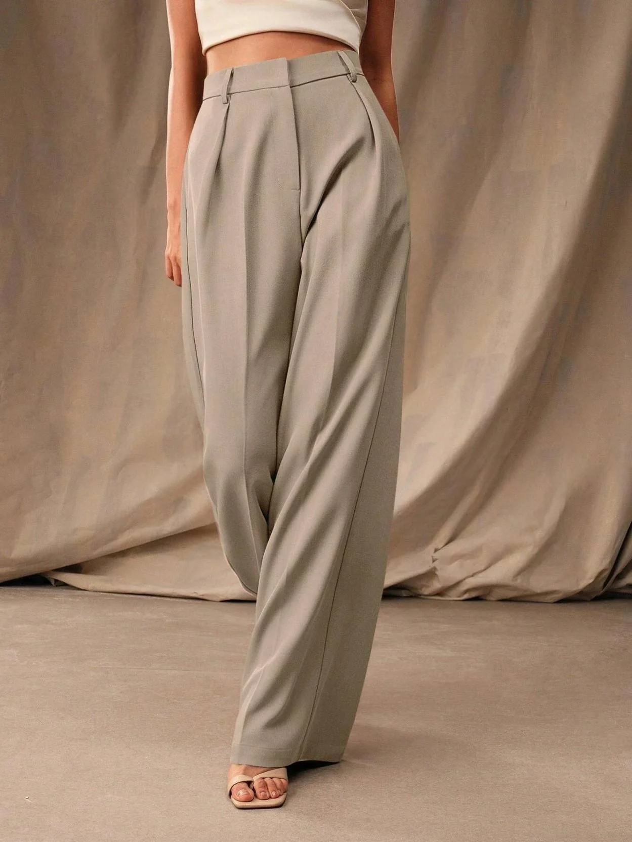 KOTTY Women Relaxed Beige Viscose Rayon Trousers - Image 5