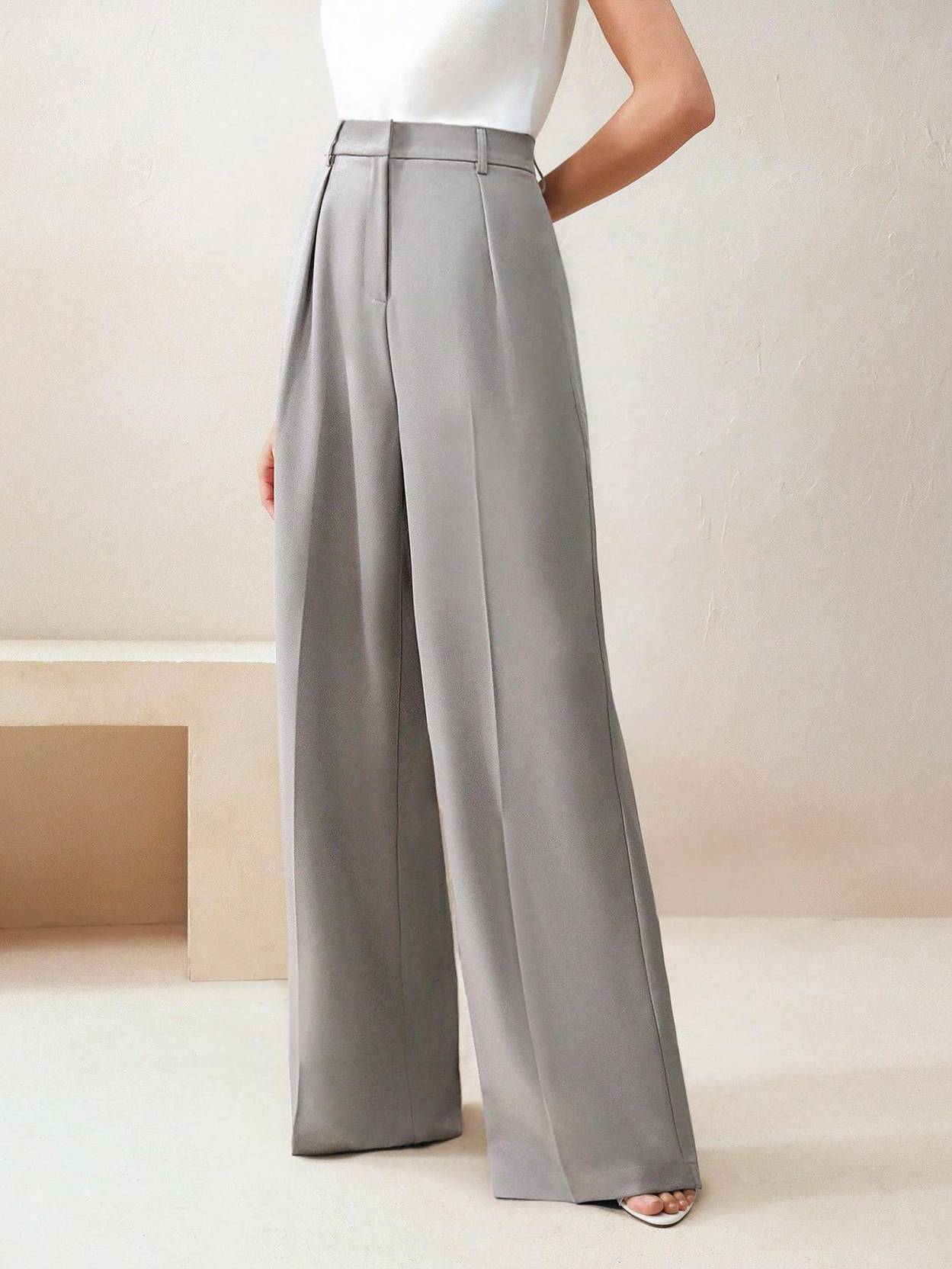 KOTTY Women Relaxed Grey Viscose Rayon Trousers - Image 4