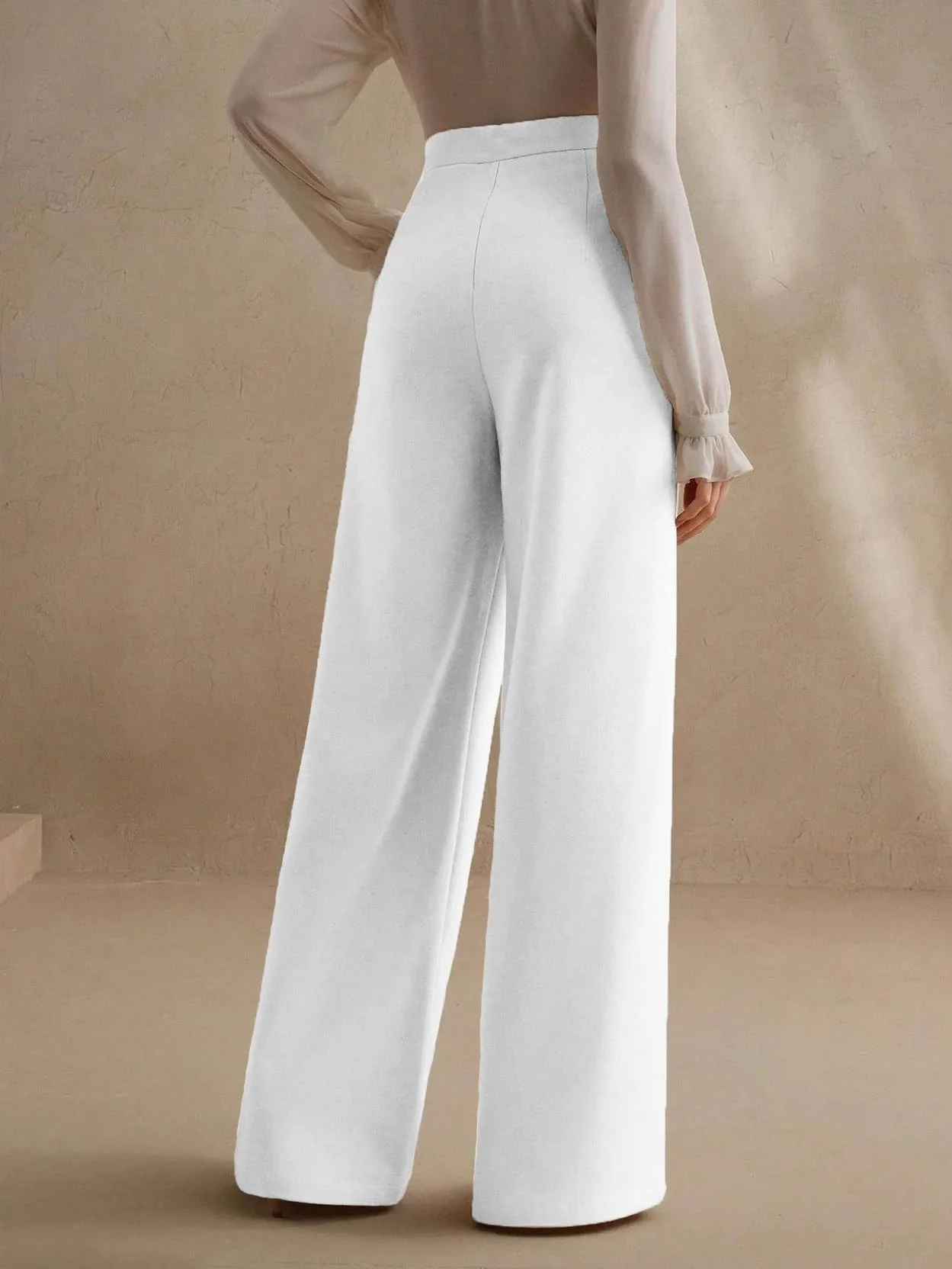 KOTTY  Women Relaxed White Viscose Rayon Trousers - Image 5